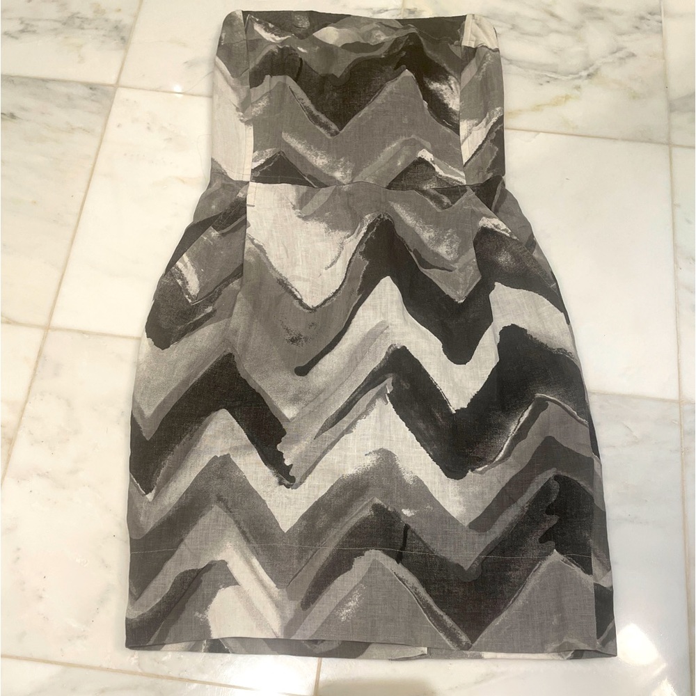 Banana Republic strapless A line dress black and white with tag brand new